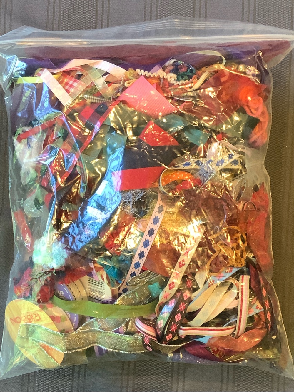 Large bag of Assorted Multi-Color Ribbon and Trim - grab bag